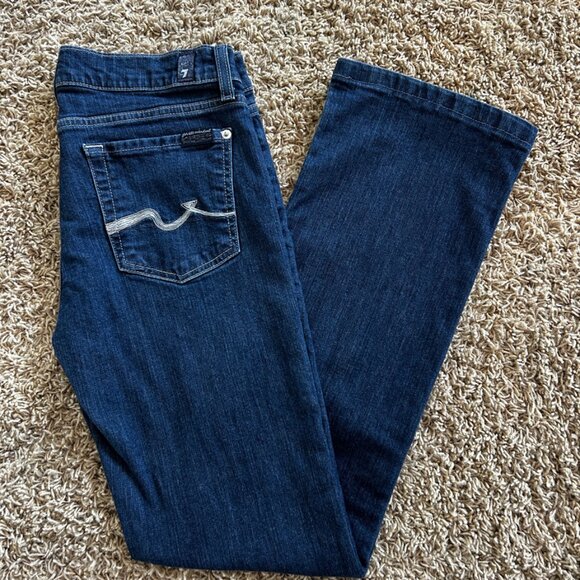 7 for all Mankind Bootcut Women's Jeans in Size 30 Low Rise Dark Wash - Picture 6 of 7